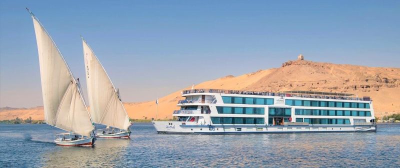 Nile Cruise ship sailing from Aswan